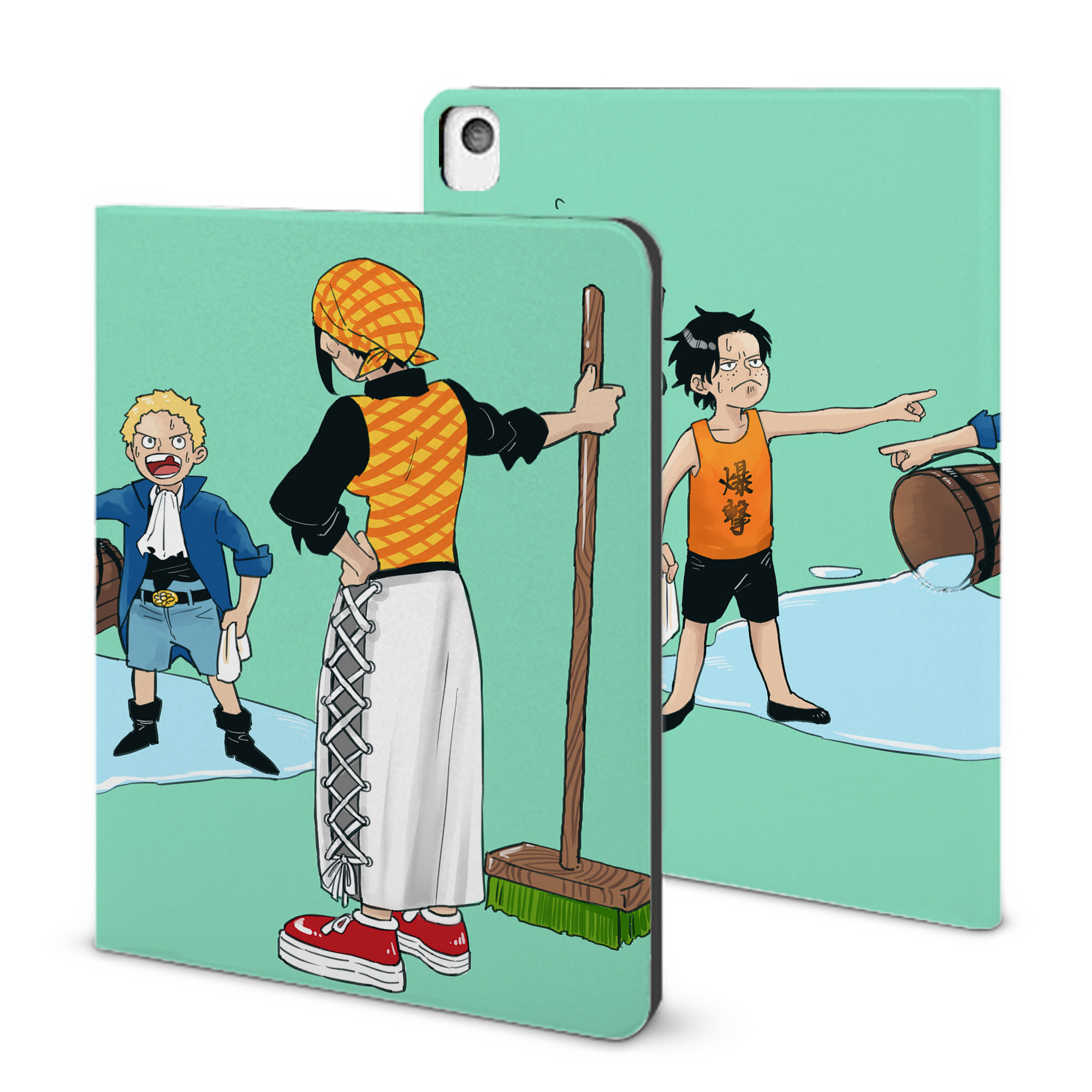 （画像用） ワンピース ONE PIECE IPadケース ペンホルダー付き ブックスタイルデザイン